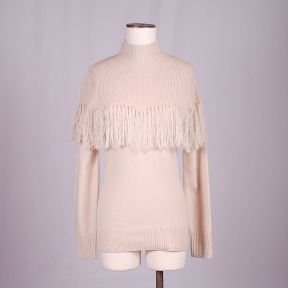 Carlisle Cream Turtleneck Sweater with Fringe - Picture 2 of 6